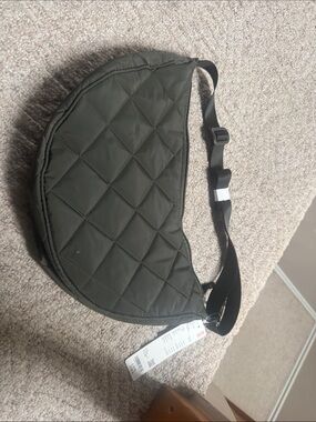 Uniqlo Olive Quilted Crescent Belt Bag